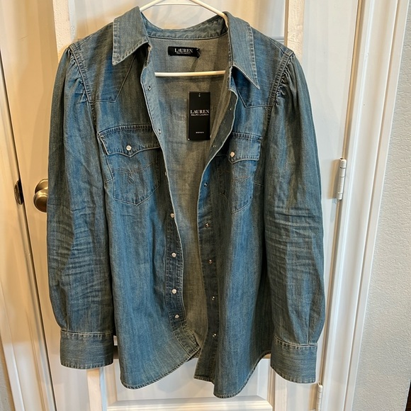 Lauren by Ralph Lauren Women’s Sz 1X Button-Up Western Style Long Sleeved Shirt - Picture 1 of 16